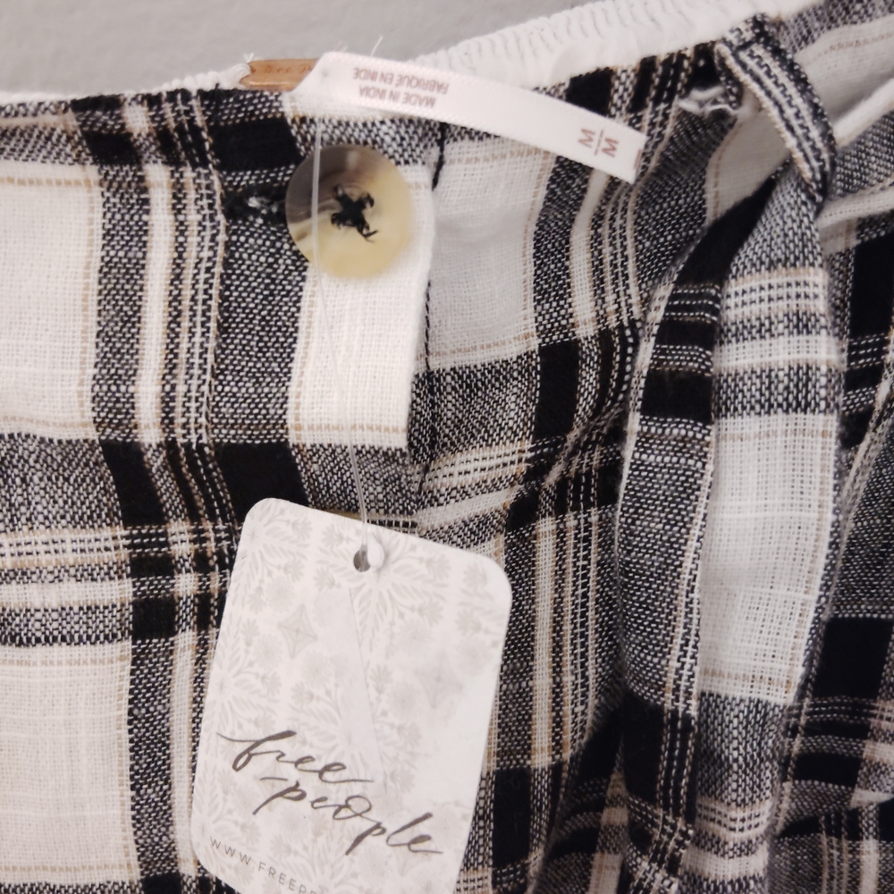 Free People Monochrome Plaid A-Line Skirt NWT - Picture 3 of 3